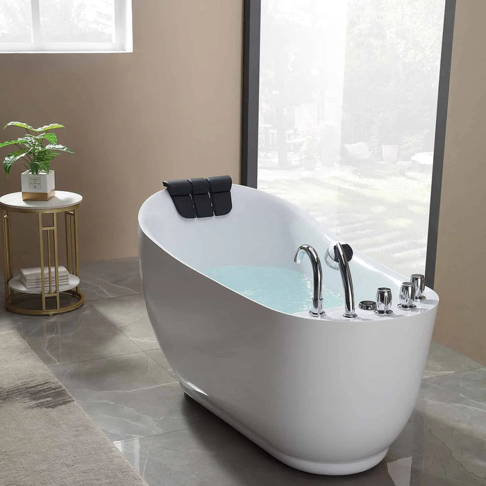 Empava 67" Freestanding Acrylic Whirlpool Bathtub with Hydro-Massage Jets – EMPV-67AIS05