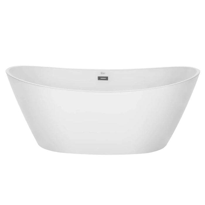 Empava 67" Freestanding Acrylic Soaking Bathtub with LED Chromatherapy Lights – EMPV‑67FT1518LED