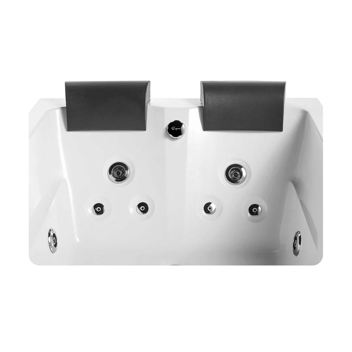 Empava EMPV-71JT667B 71-Inch Alcove Whirlpool Massage Bathtub with Inline Heater, White