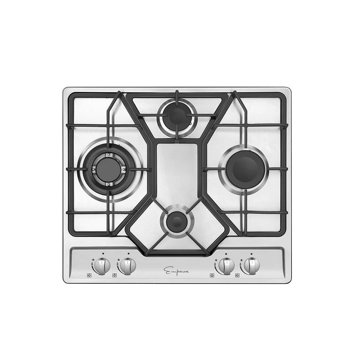Empava 24″ Built‑In Gas Cooktop with 4 Burners (EMPV‑24GC4B67A) – Stainless Steel, NG/LPG Convertible