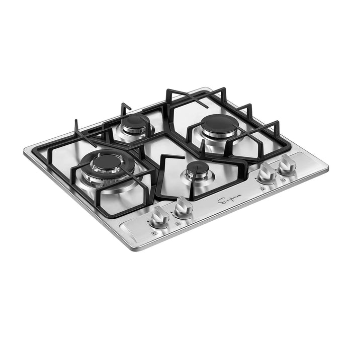 Empava 24″ Built‑In Gas Cooktop with 4 Burners (EMPV‑24GC4B67A) – Stainless Steel, NG/LPG Convertible