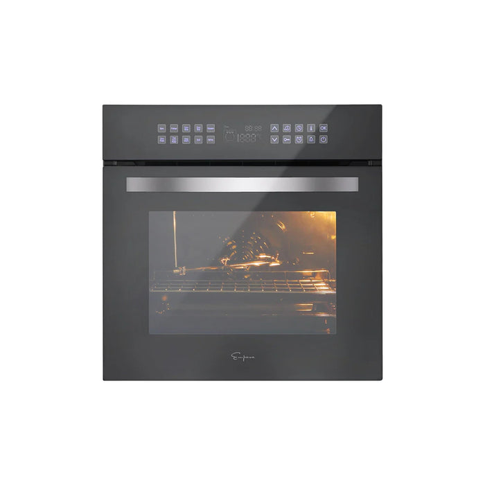 Empava 24″ Electric Single Wall Oven (EMPV‑24WOC17) – 2.3 cu ft Convection Oven with 10 Cooking Modes, Touch Controls, Stainless Steel & Black Finish