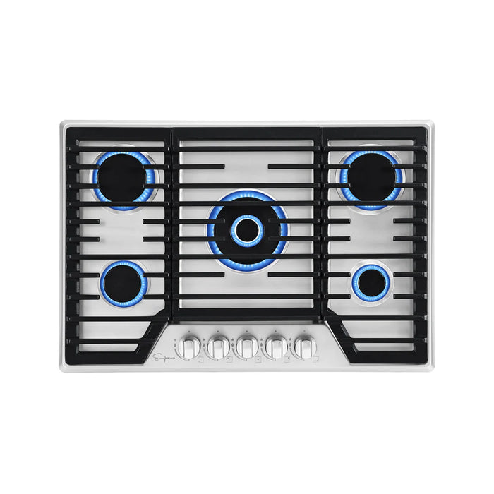 Empava 30″ Built‑In Gas Cooktop with 5 Burners – Stainless Steel, NG/LPG Convertible (EMPV‑30GC37)