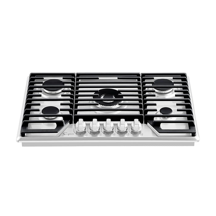 Empava 30″ Built‑In Gas Cooktop with 5 Burners – Stainless Steel, NG/LPG Convertible (EMPV‑30GC37)