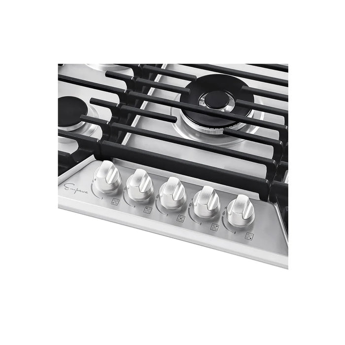Empava 30″ Built‑In Gas Cooktop with 5 Burners – Stainless Steel, NG/LPG Convertible (EMPV‑30GC37)