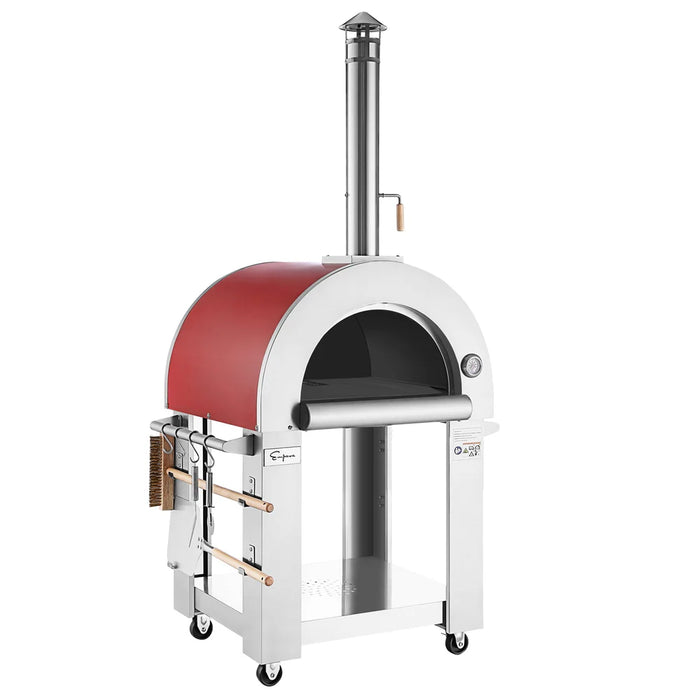 Empava Outdoor Wood Fired Pizza Oven PG06 – Authentic Wood-Fired Outdoor Pizza Oven with Chimney, Accessories & Premium Stainless Steel Design