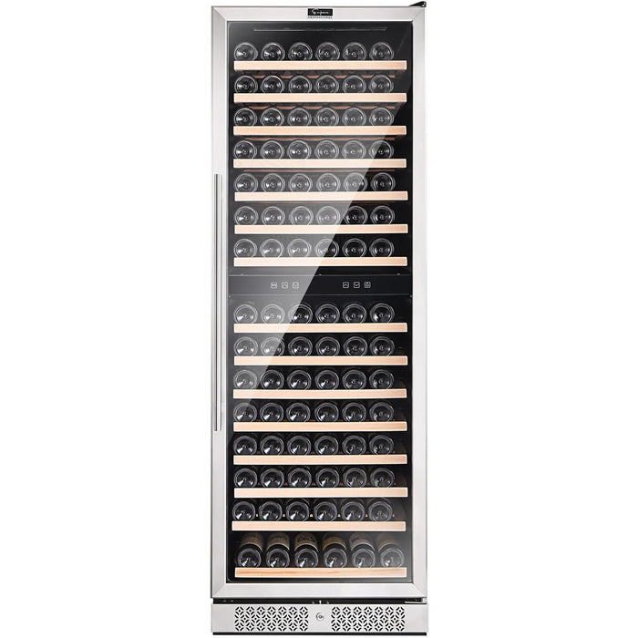 Empava EMPV-WC08D 70" Dual Zone Wine Cooler Refrigerator – 160 Bottle Built-In or Freestanding Wine Refrigerator