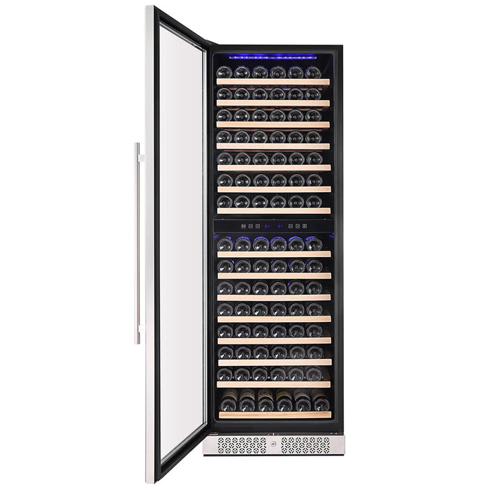 Empava EMPV-WC08D 70" Dual Zone Wine Cooler Refrigerator – 160 Bottle Built-In or Freestanding Wine Refrigerator