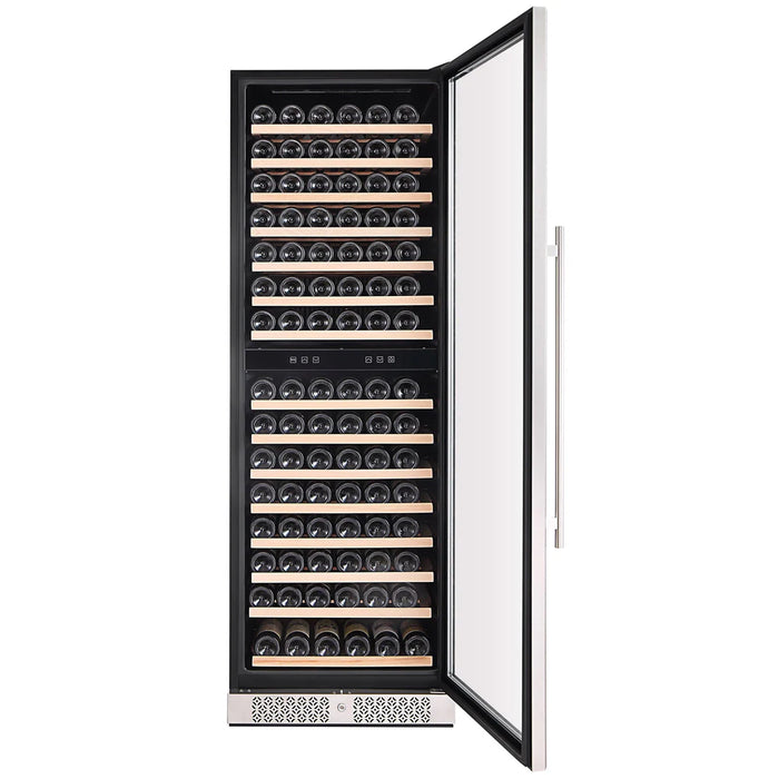 Empava EMPV-WC08D 70" Dual Zone Wine Cooler Refrigerator – 160 Bottle Built-In or Freestanding Wine Refrigerator