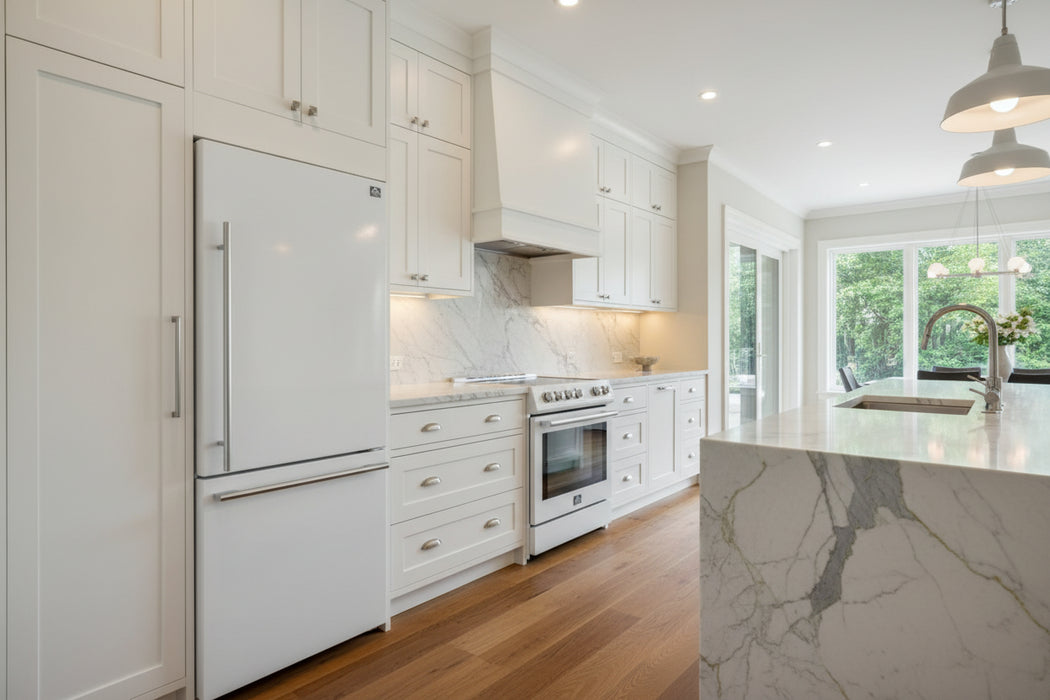 Forno 2-Piece Kitchen Appliance Package – 30″ White Induction Range + 31″ White Built-In Column Refrigerator – FBDL-014-06CAUS