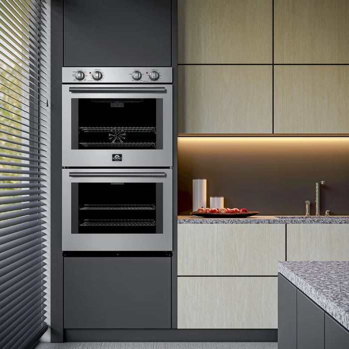 Forno Vomero FBOEL1324-30 30" Built-In Double Electric Wall Oven – 4.5 Cu. Ft., Convection, Stainless Steel, 240V