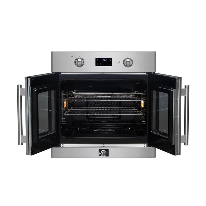 Forno Asti FBOEL1333-30 30" French Door Built-In Electric Wall Oven – 3.68 Cu. Ft., True Convection, Stainless Steel, 240V