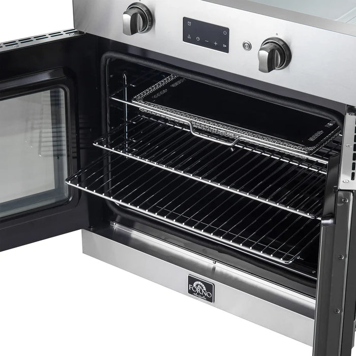 Forno Asti FBOEL1333-30 30" French Door Built-In Electric Wall Oven – 3.68 Cu. Ft., True Convection, Stainless Steel, 240V