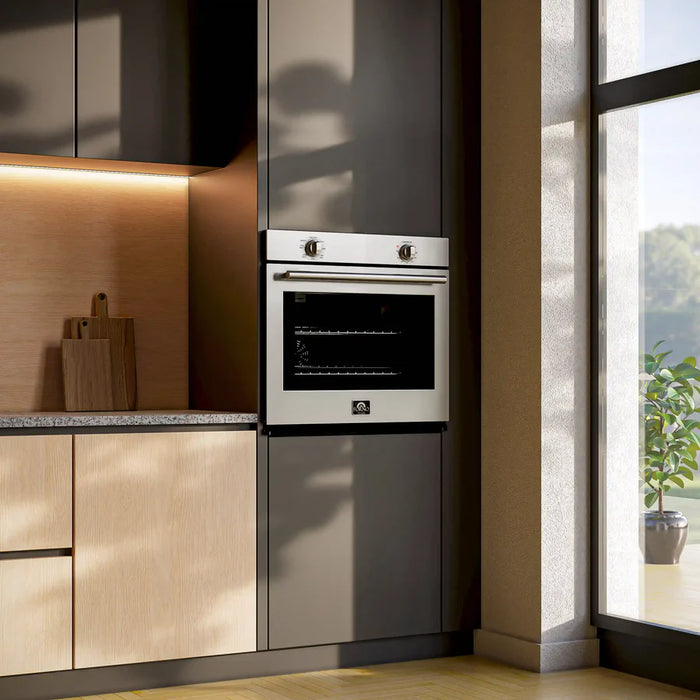 Forno Vomero FBOEL1370-30 30" Built-In Single Electric Wall Oven – 5.0 Cu. Ft., Convection, Stainless Steel, 3550W, 240V