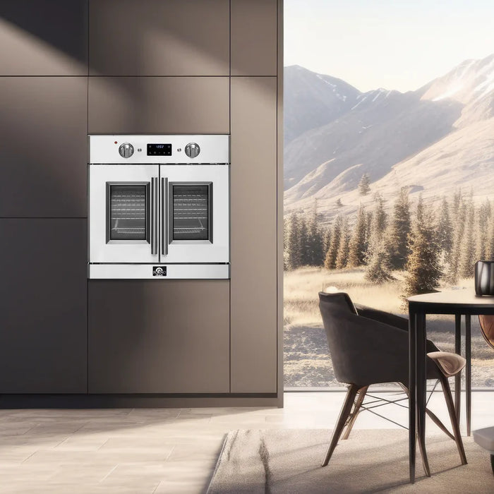 Forno Gallico FBOEL1371-30 30" French Door Built-In Electric Wall Oven – True Convection, Stainless Steel, 240V