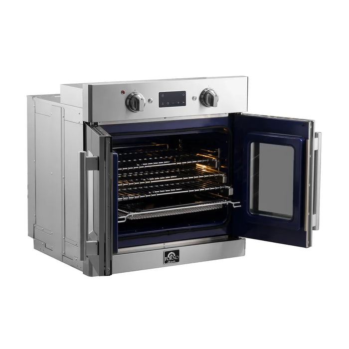 Forno Gallico FBOEL1371-30 30" French Door Built-In Electric Wall Oven – True Convection, Stainless Steel, 240V