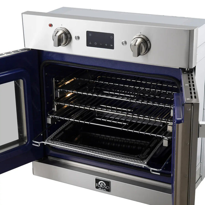 Forno Gallico FBOEL1371-30 30" French Door Built-In Electric Wall Oven – True Convection, Stainless Steel, 240V