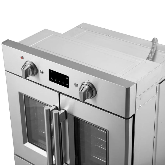 Forno Gallico FBOEL1371-30 30" French Door Built-In Electric Wall Oven – True Convection, Stainless Steel, 240V