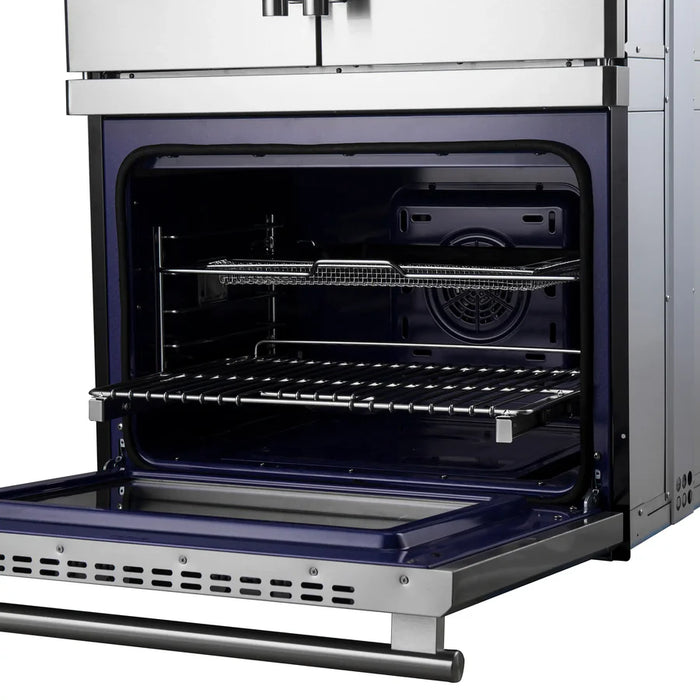 Forno Gallico FBOEL1388-30 30" French Door Built-In Double Electric Wall Oven – Stainless Steel, True Convection, Touch Controls, 240V