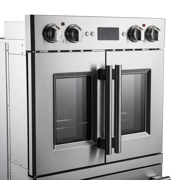 Forno Gallico FBOEL1388-30 30" French Door Built-In Double Electric Wall Oven – Stainless Steel, True Convection, Touch Controls, 240V