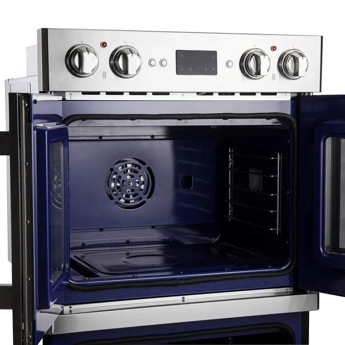 Forno Gallico FBOEL1388-30 30" French Door Built-In Double Electric Wall Oven – Stainless Steel, True Convection, Touch Controls, 240V