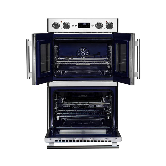 Forno Gallico FBOEL1388-30 30" French Door Built-In Double Electric Wall Oven – Stainless Steel, True Convection, Touch Controls, 240V