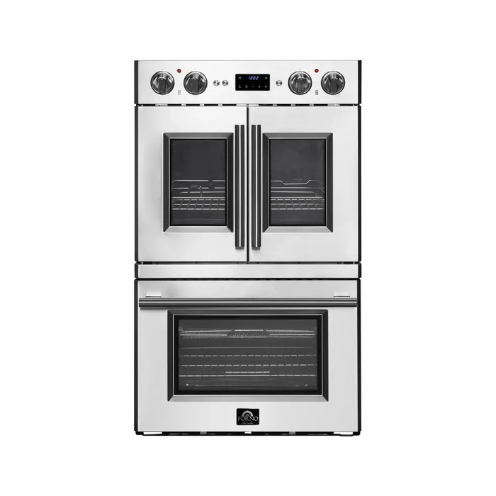 Forno Gallico FBOEL1388-30 30" French Door Built-In Double Electric Wall Oven – Stainless Steel, True Convection, Touch Controls, 240V