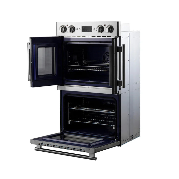 Forno Gallico FBOEL1388-30 30" French Door Built-In Double Electric Wall Oven – Stainless Steel, True Convection, Touch Controls, 240V