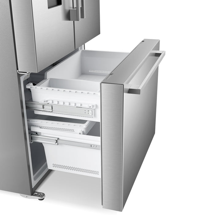 Cosmo 36-Inch Counter Depth French Door Refrigerator with Water Dispenser and Automatic Ice Maker in Fingerprint Resistant Stainless Steel (COS-FDR223GWSS)