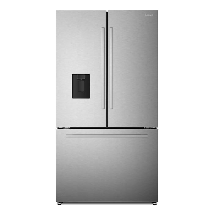 Cosmo 36-Inch Counter Depth French Door Refrigerator with Water Dispenser and Automatic Ice Maker in Fingerprint Resistant Stainless Steel (COS-FDR223GWSS)