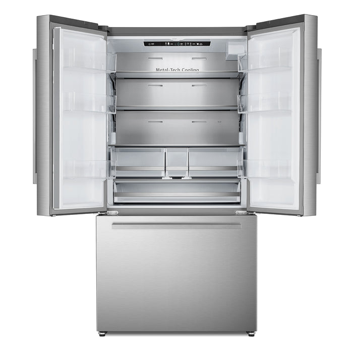 Cosmo 36-Inch Counter Depth French Door Refrigerator with Water Dispenser and Automatic Ice Maker in Fingerprint Resistant Stainless Steel (COS-FDR223GWSS)