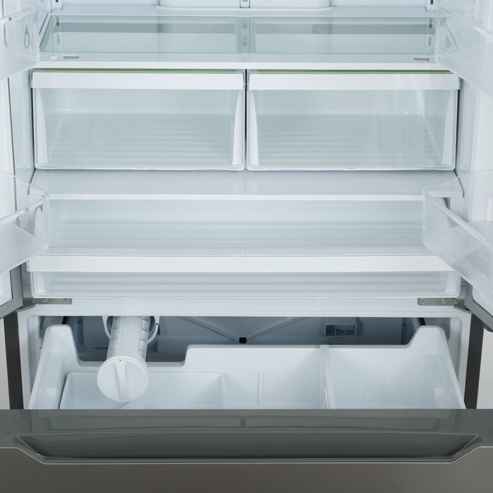 Cosmo 36-Inch Lumin Collection 22.5 Cu. Ft. Counter Depth 4-Door French Door Refrigerator in Stainless Steel (COS-FDR225RHSS)
