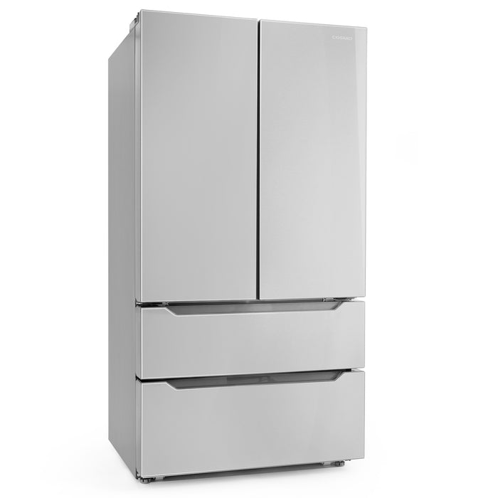 Cosmo 36-Inch Lumin Collection 22.5 Cu. Ft. Counter Depth 4-Door French Door Refrigerator in Stainless Steel (COS-FDR225RHSS)