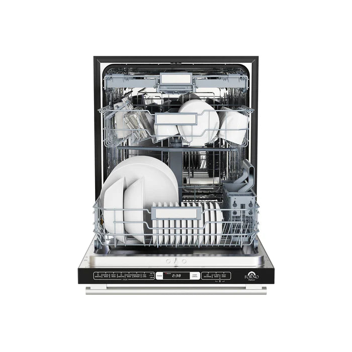Forno 3-Piece Professional Kitchen Appliance Package – 36-Inch Gas Range, 36-Inch Built-In Refrigerator & 24-Inch Built-In Dishwasher – FBDL-009-01CAUS