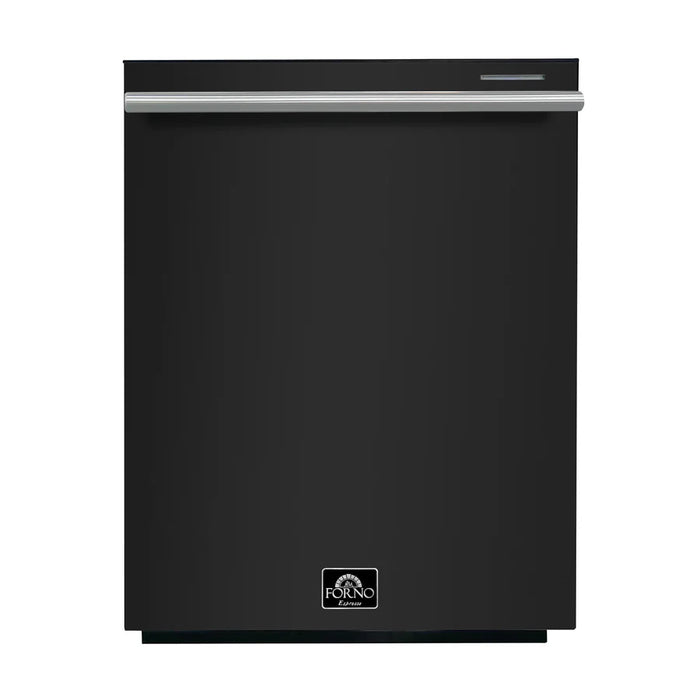 Forno Pozzo FDWBI8067‑24BLK 24" Built‑In Black Stainless Steel Dishwasher – 16 Place Settings, Touch Controls, 6 Wash Cycles, 120V