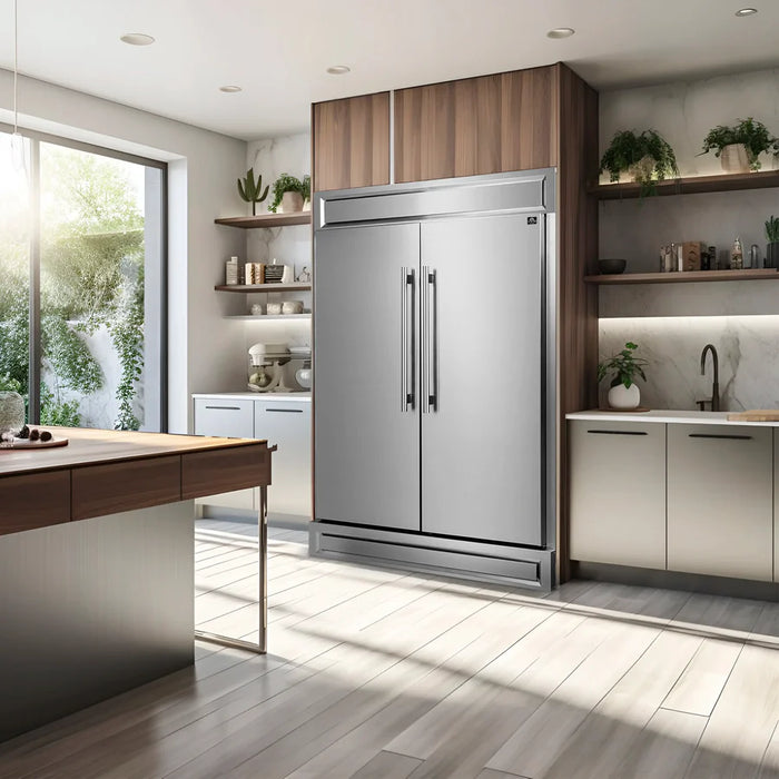 Forno Maderno FFFFD1722-60S 60" Convertible Refrigerator/Freezer Set, Stainless Steel, 27.2 Cu. Ft.