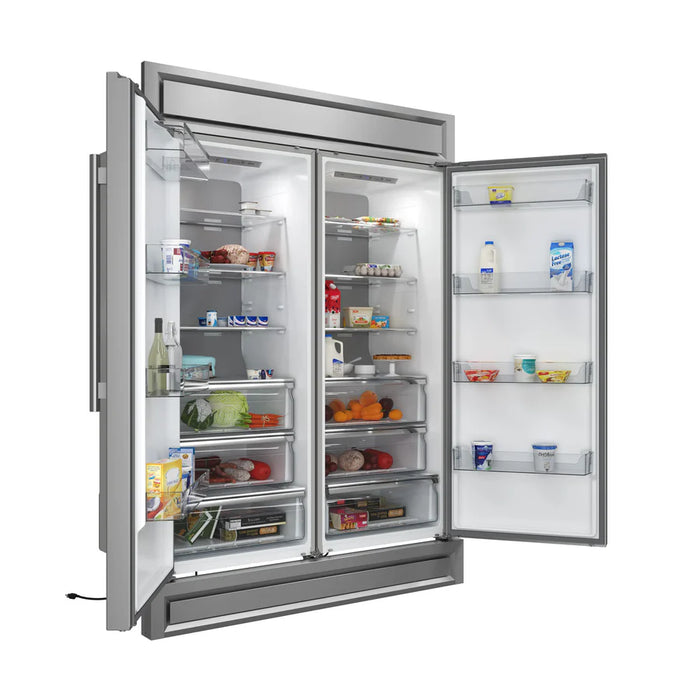 Forno Maderno FFFFD1722-60S 60" Convertible Refrigerator/Freezer Set, Stainless Steel, 27.2 Cu. Ft.