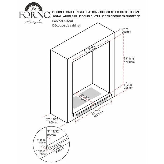 Forno Premium 2-Piece Kitchen Appliance Package – 48″ Gas Range & 60″ Built-In Refrigerator – FBDL-019-06CAUS