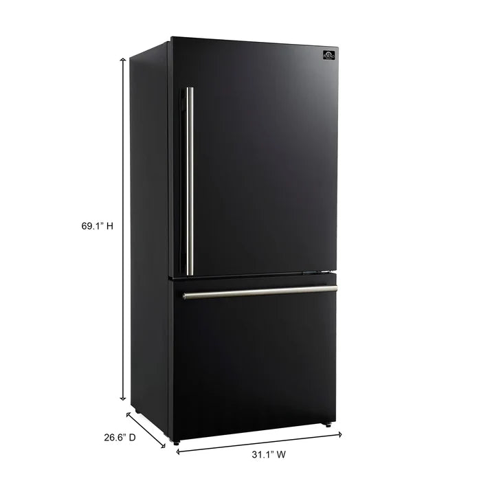 Forno 2-Piece Kitchen Appliance Package – 30-Inch Electric Range & 31-Inch Refrigerator in Black – FBDL-003-02US