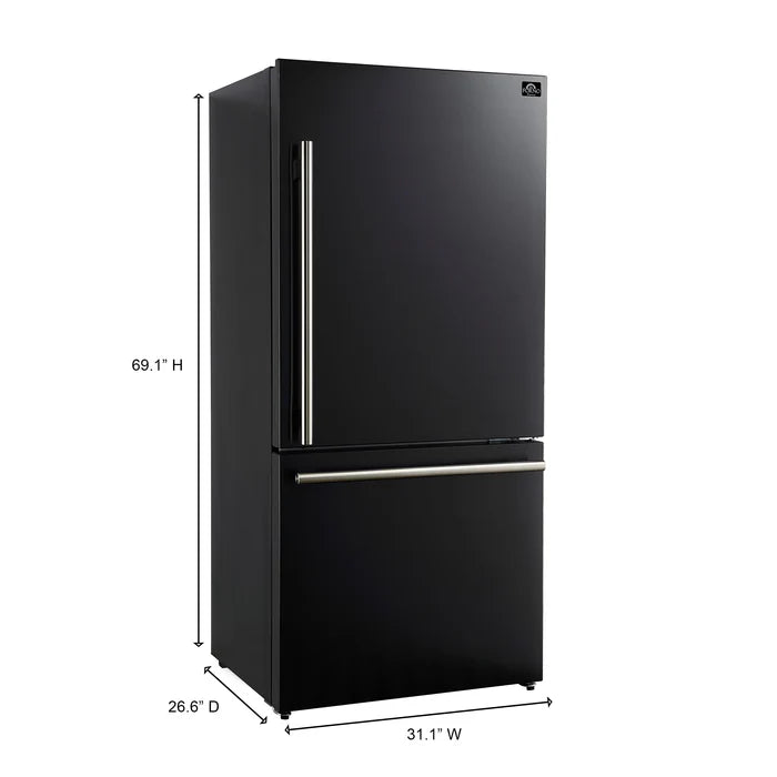 Forno 2-Piece Kitchen Appliance Package – 30″ Black Induction Range + 31″ Black Built-In Column Refrigerator – FBDL-014-11CAUS