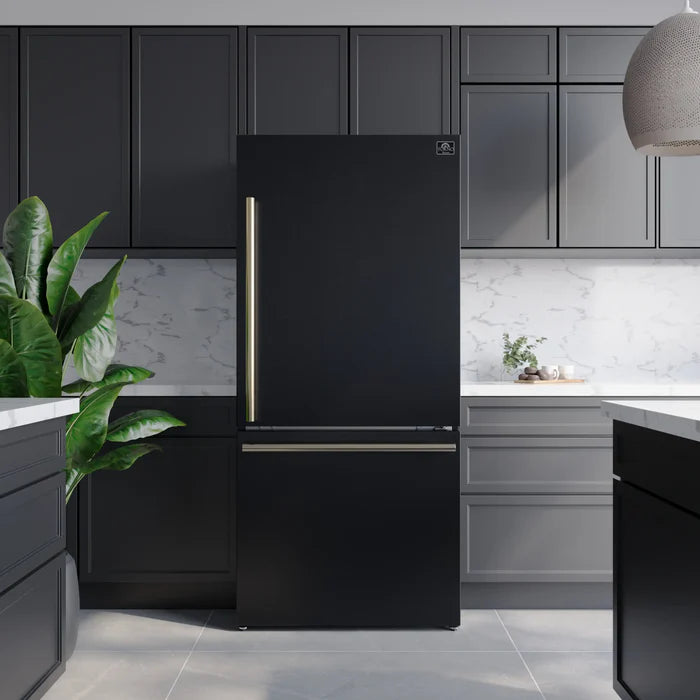 Forno 2-Piece Kitchen Appliance Package – 30″ Black Induction Range + 31″ Black Built-In Column Refrigerator – FBDL-014-11CAUS