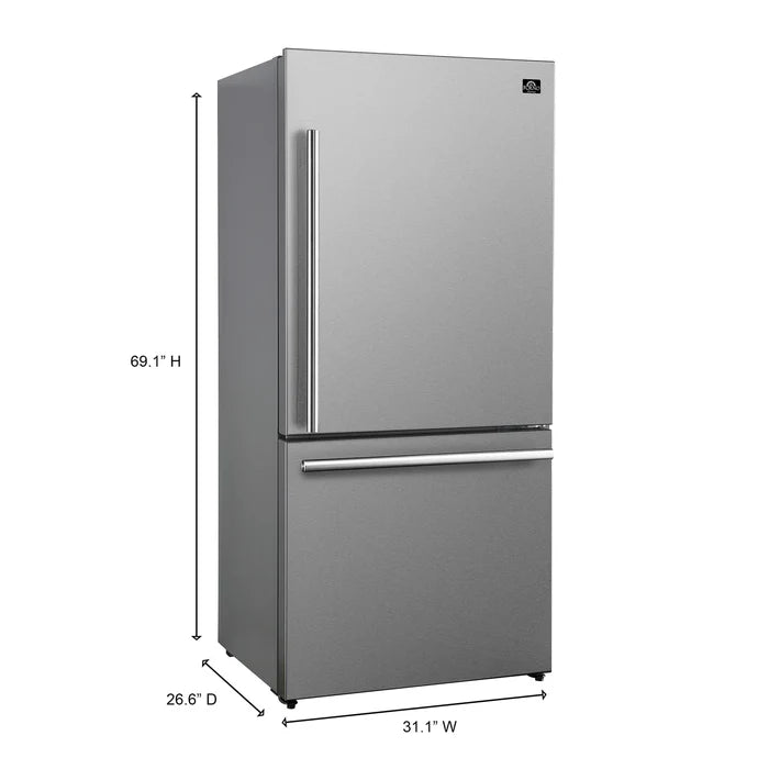 Forno FBDL-001-01US Appliance Package – FFSEL6012-30 Electric Range + FRHUC5255-30 Under-Cabinet Range Hood + FFFFD1785-31S Bottom Freezer Refrigerator
