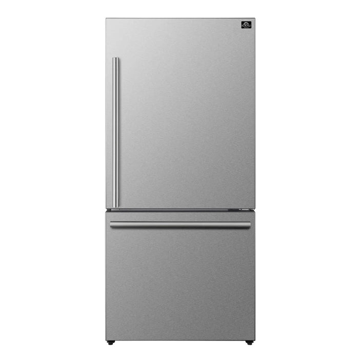 Forno Milano Espresso FFFFD1785-31S 31″ Stainless Steel Bottom Freezer Refrigerator, 17.2 cu ft