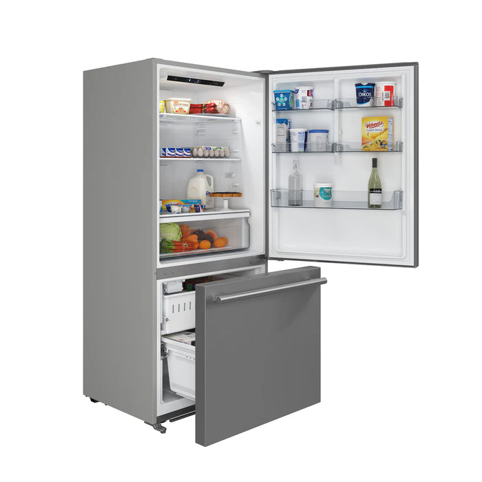 Forno Milano Espresso FFFFD1785-31S 31″ Stainless Steel Bottom Freezer Refrigerator, 17.2 cu ft