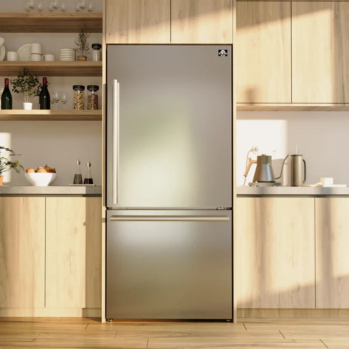 Forno Kitchen Appliance Package – 30″ Electric Slide-In Range + 31″ French Door Refrigerator