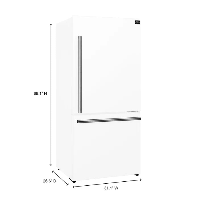 Forno 2-Piece Kitchen Appliance Package – 30″ White Induction Range + 31″ White Built-In Column Refrigerator – FBDL-014-06CAUS