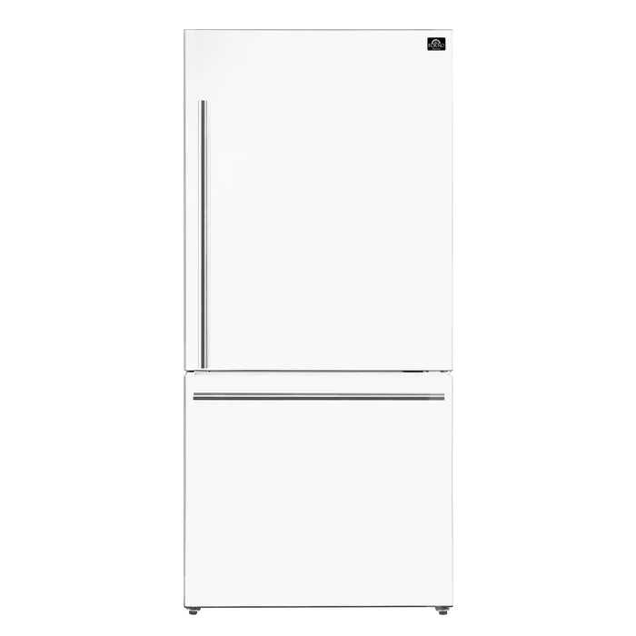 Forno 2-Piece Kitchen Appliance Package – 30″ White Induction Range + 31″ White Built-In Column Refrigerator – FBDL-014-06CAUS
