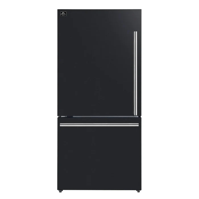 Forno 2-Piece Kitchen Appliance Package – 30″ Black Induction Range + 31″ Black Built-In Column Refrigerator – FBDL-014-12CAUS