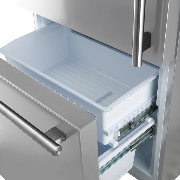 Forno Milano Espresso FFFFD1786-31S 31″ Stainless Steel Bottom Freezer Refrigerator with Ice Maker, 17.2 cu ft