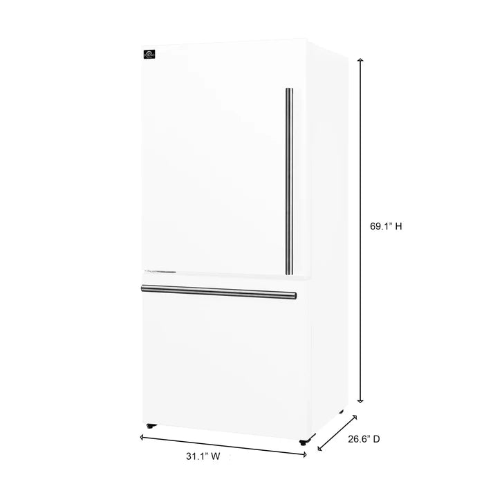 Forno 2-Piece Kitchen Appliance Package – 30″ White Induction Range + 31″ White Built-In Column Refrigerator – FBDL-014-07CAUS